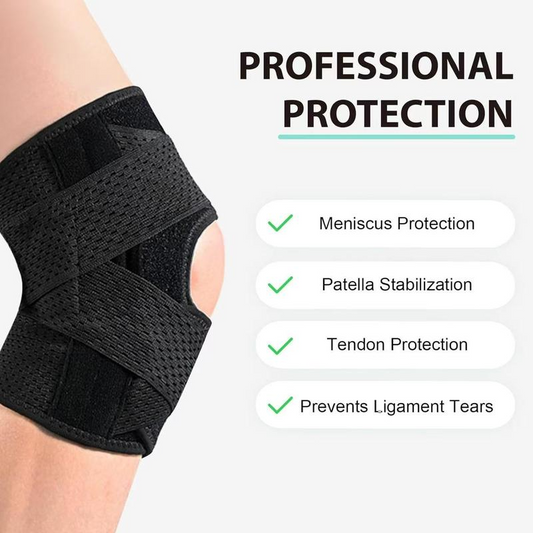 Professional Knee Brace with Side Stabilizers and Adjustable Compression Support for Men and Women, Includes Patella Pad for Pain Relief from Meniscus Tear, ACL, MCL, and Arthritis Injuries (Black, XL)