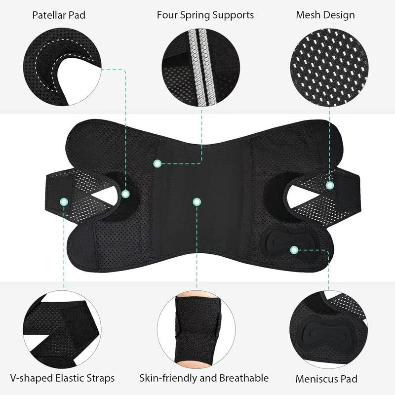 Professional Knee Brace with Side Stabilizers and Adjustable Compression Support for Men and Women, Includes Patella Pad for Pain Relief from Meniscus Tear, ACL, MCL, and Arthritis Injuries (Black, XL)