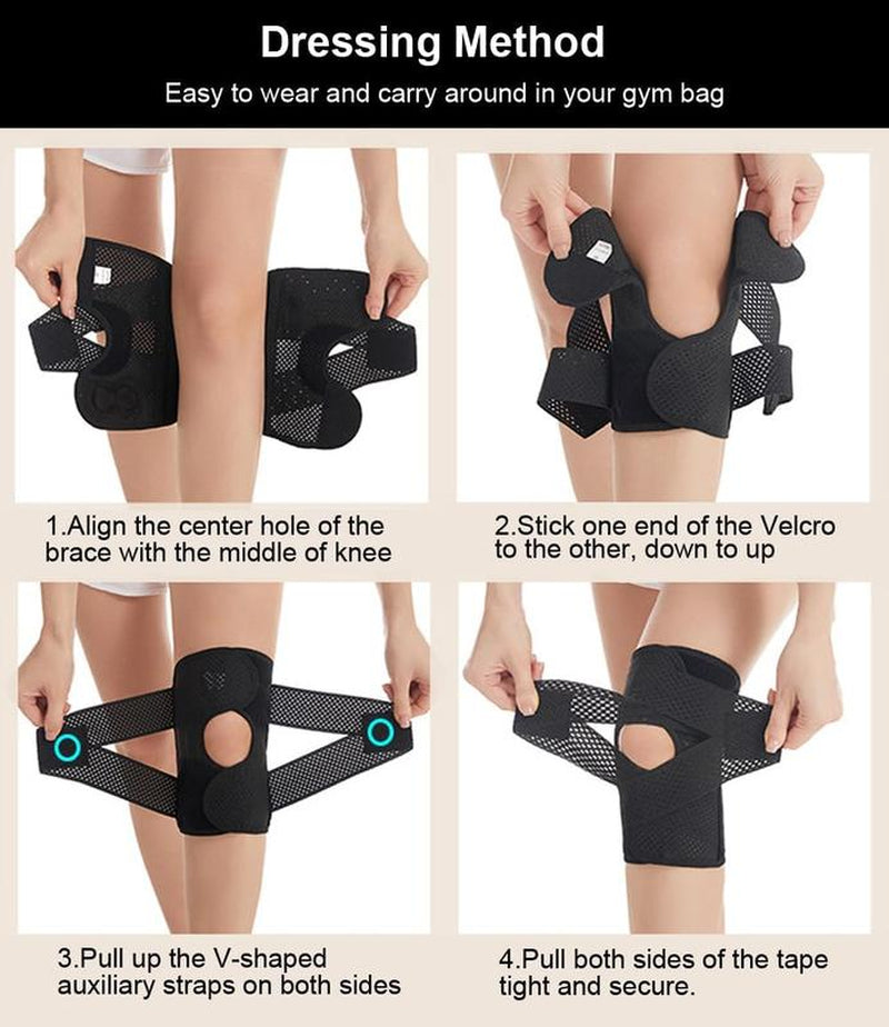 Professional Knee Brace with Side Stabilizers and Adjustable Compression Support for Men and Women, Includes Patella Pad for Pain Relief from Meniscus Tear, ACL, MCL, and Arthritis Injuries (Black, XL)