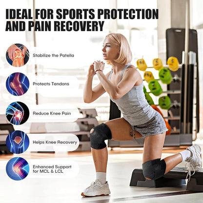 Professional Knee Brace with Side Stabilizers and Adjustable Compression Support for Men and Women, Includes Patella Pad for Pain Relief from Meniscus Tear, ACL, MCL, and Arthritis Injuries (Black, XL)