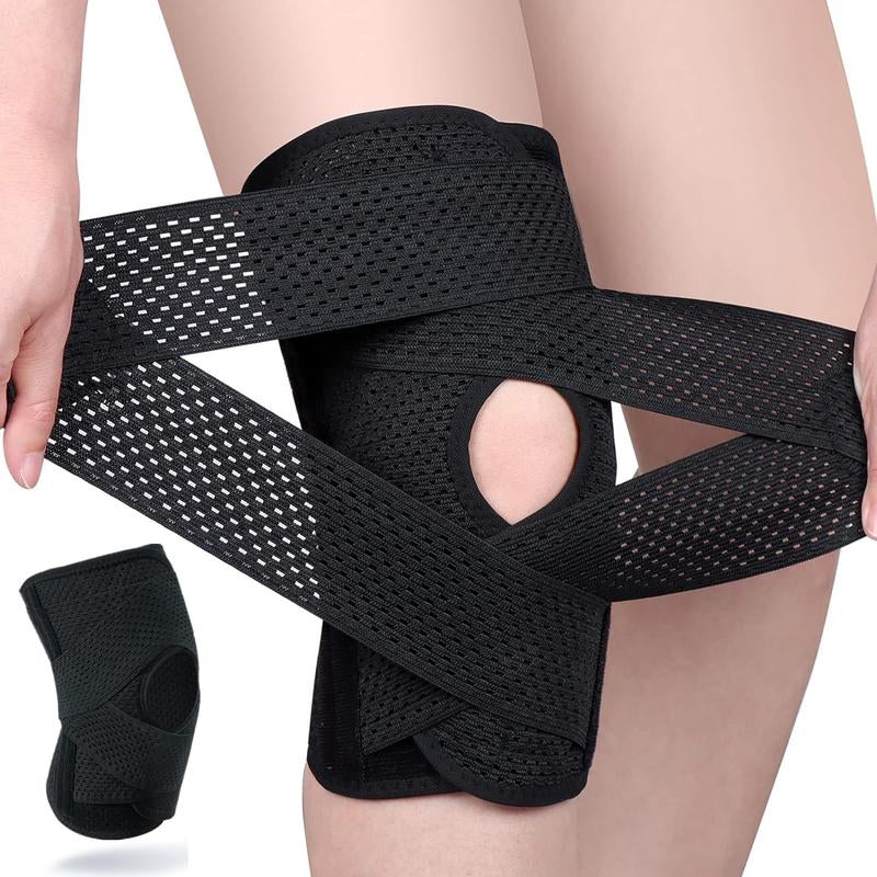 Professional Knee Brace with Side Stabilizers and Adjustable Compression Support for Men and Women, Includes Patella Pad for Pain Relief from Meniscus Tear, ACL, MCL, and Arthritis Injuries (Black, XL)